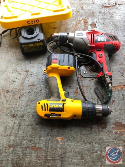 2 drills, 1/2 B&D and Dewalt 3/8 #DW992 with battery and charger