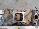 (1) small block Chevy bowtie 2 Victor Jr elderbrock aluminum Intake Manifold.