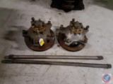 Rear hubs and axles for a dirt late model.