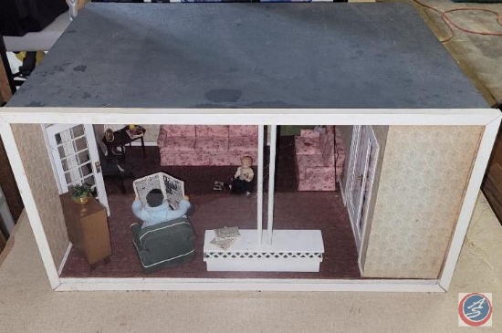 Shadow box with miniature furniture...