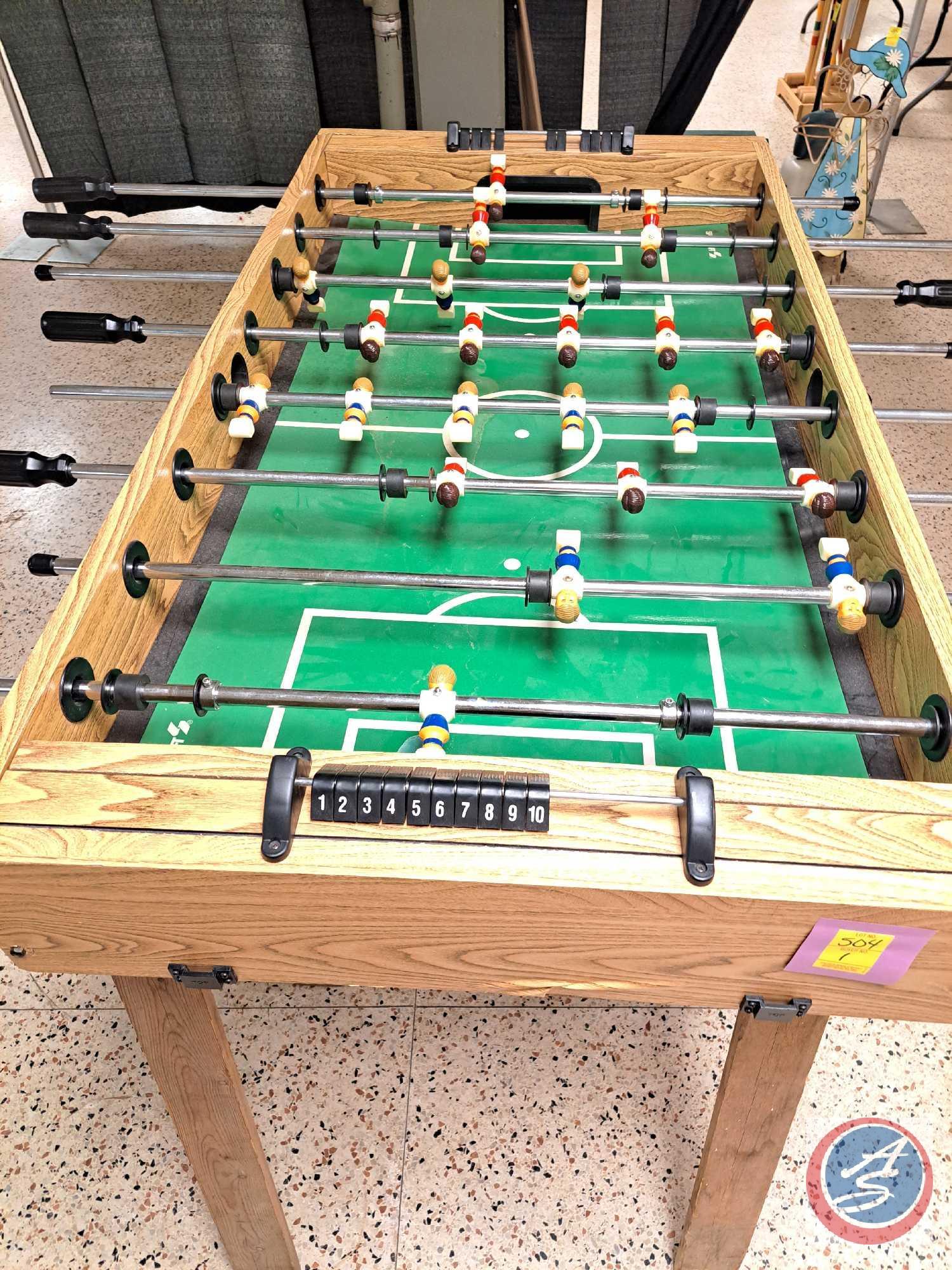 Foosball table has no legs, Harvard Quarterback | Proxibid