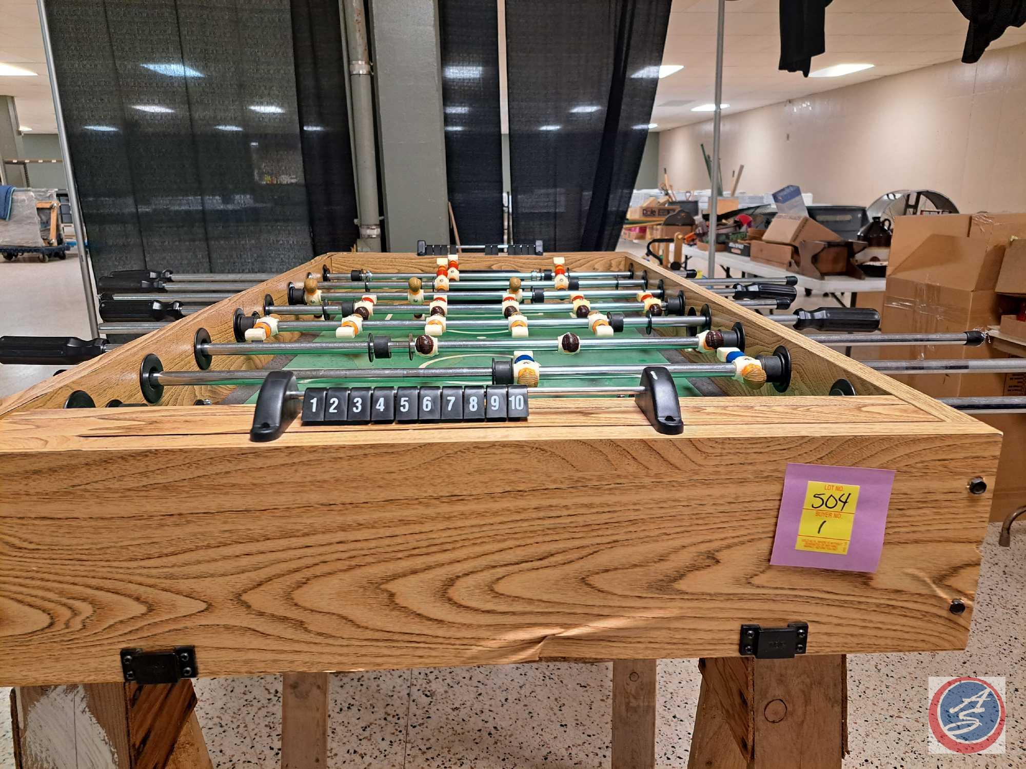 Foosball table has no legs, Harvard Quarterback | Proxibid