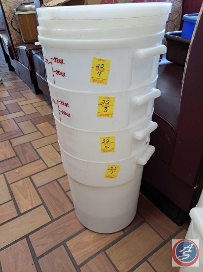 (4) 22quart mixing containers