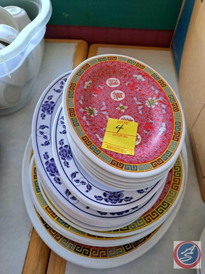 Assorted sizes of Tai-Hong melamine serving plates