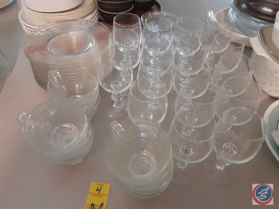 (17)Wine glasses,(7) punch cups,(12) glass plates