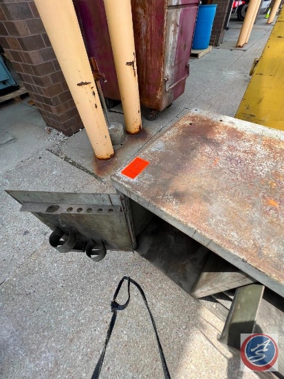1950s rolling work station cabinet 36w x 34h x 24d... on castors