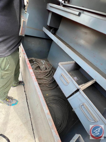 Knaack style job box 61w x 57h x 30d on castors welding gas lines and leads included