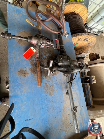 2ea unit 1 Pneumatic powered drill with t-handles and 1/2" chuck....Unit 2 Thor branded drill...with