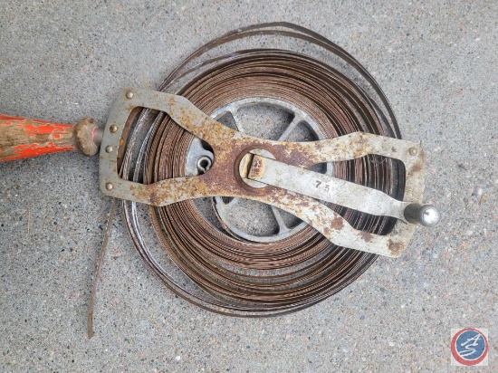 Manual flat strap sewer snake with crank, approx. 75ft