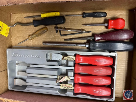 Snapon 4-piece carbon gasket scraper set, miscellaneous screwdrivers