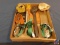 Straps, crescent wrench, mini cutting discs, small pieces of metal