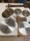 Circular Saw Blades (see photos), (2) Vintage framing squares and small shovel