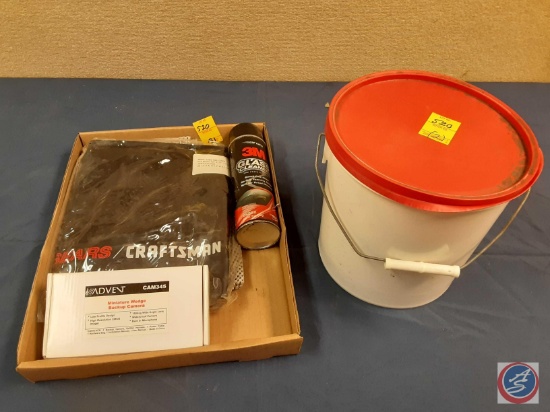 Performance Automotive cleaning bucket w/cleaning materials, Craftsman Tool cover, Advent minature
