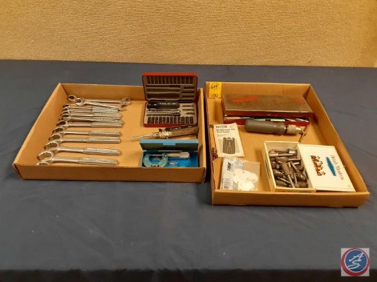 Vintage Proto Pebbled Style Flare Nut Wrenches, Fowler outside micro meter, Chapman tool