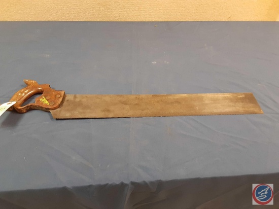 (1) Vintage Disston hand saw...