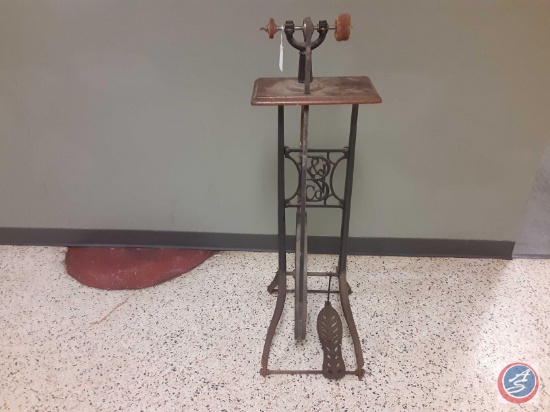 Vintage cast iron treadle grinders tool