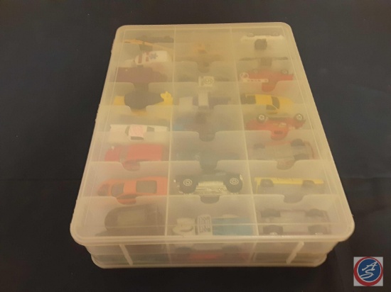 (24) Collection of Diecast Cars in plastic holder (see photos for assortment of Cars and Drivers)