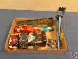VintageTru-Scale Pickup truck, Vintage Tonka Loader/Bull Dozer, Vintage Tonka Fire Tuck hook and