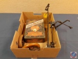 Vintage Iron w/extra handle,... Vintage Jack Daniels Tins, other pieces unknown source