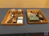 Drill bits, fishing lures, equalizer, battery cable connectors, tape measure,...Roto-lug kit, Vintag