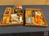 Drill bits, pencils, reflectors, hammer, raincoat, ignition starter switches, switch control panel
