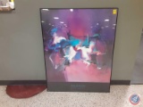 Framed abstract painting Out West Ron Kempton 40in. x 50in.