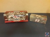 Team Caliber Jeff Burton #99 1/24 scale die cast car and American Muscle #6 Valvoline 1/18 scale die