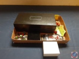 Vintage Christmas Ornaments and Sunglasses, Knife in Bushnell case
