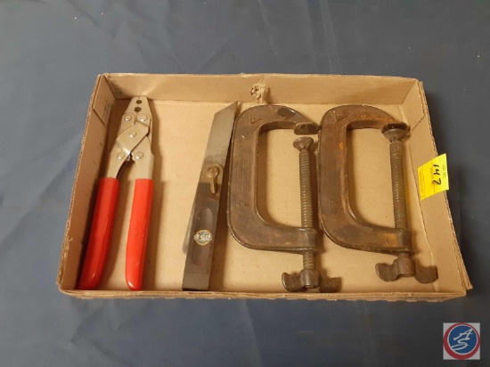 Vintage Bevel, Vintage C-Clamps,...Vintage Hex Nut Pliers Plastic Red Coated Handles