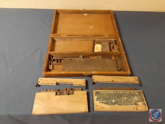 Vintage Cutters for Stanley Planes in Wooden Box