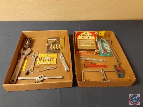 Crescent Wrenches, Pipe Wrench, Coping Saw, Drill Bit Set, Utility Knife, Tap & Die, Air Couplers ,