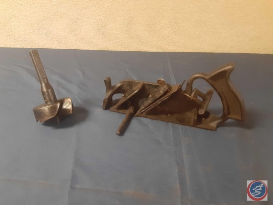 Vintage Rabbet Wood Plane, Drill Bit