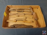 Assortment Spokeshaver Tools Wooden Frame