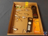 Assortment of Vintage Fishing Lures, (1) South Bend Scale & Measure No. DL-2, (1) Jeros' Tackle