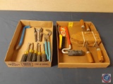 Allway Wire Brush, Vintage Jorgensen...Wooden Hand Screw Clamps, Channel Lock, Crescent Wrench, Dril