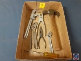 Pipe Wrench, Pliers, Crescent Wrenches, Hammer, Screwdriver, Punch