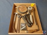 Crescent Wrench, Vintage Wheels, Grease Injector Needle, Other Unidentified Tools...