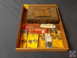 Assortment of Taps and Dies, Assortment of HyperTherm Parts, Vintage Military Bag Marked Kit/Gas