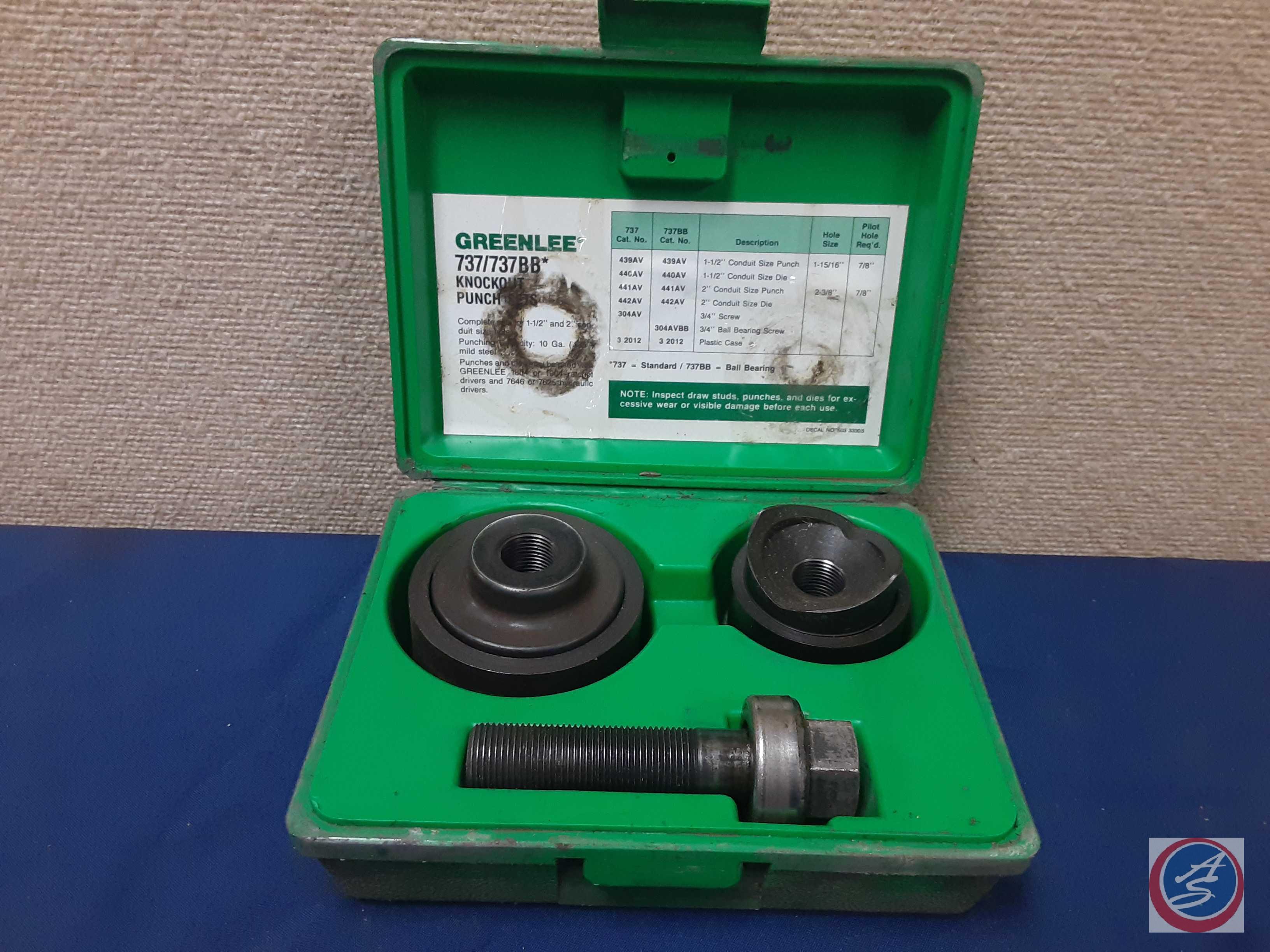 Greenlee...737BB Manual Round Standard Knockout Proxibid