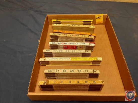 Assortment of Vintage Brass/Wood Folding Rulers