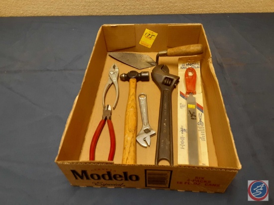 Trowel, Ball Peen Hammer, Pliers, Crescent Wrenches, Metal File