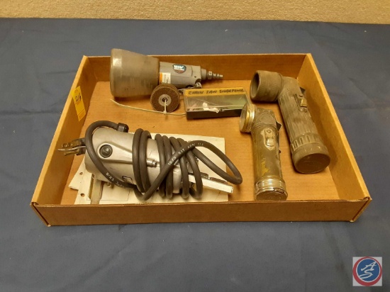 Vintage Boy Scout Flashlights, Craftsman Chain Saw Sharpener, Craftsman High Speed Pneumatic Cutter