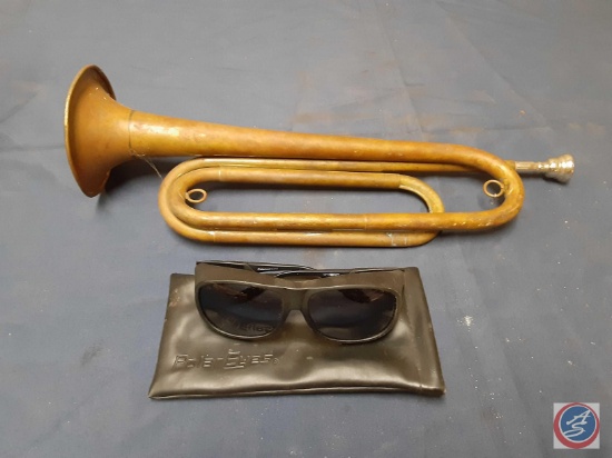 Vintage Military Bugle, Polar Eyes Sunglasses w/Case