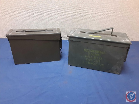 (2) empty military ammunition boxes