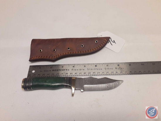 Hand Made Damascus Steel Knives with custom wood, bone, horn or resin handles. The Knives are made