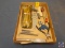 Chisel, Craftsman Open End Wrenches, WIre Brush, Punches, Wire Cutters, Vintage Screwdrivers