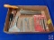 Craftsman Carbide Tipped Masonary Drill Bits, Chisels, Vintage Rulers and Protractor, Reversible