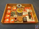 Assortment of Solders, Soldering Paste, Soldering Tips and Electric Soldering Iron