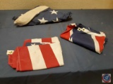 American Flag 56in. x 33in., Confederate Flag 60in. x 35in.,...Official U.S. Internment Flag-5 x 9.5