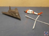 Lockheed F-117 Nighthawk Stealth Fighter Airplane Model -1/144 Scale, United States Coast Guard
